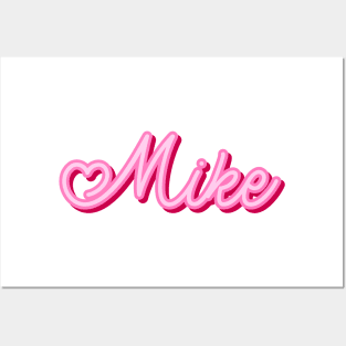 Mike name pink heart Posters and Art